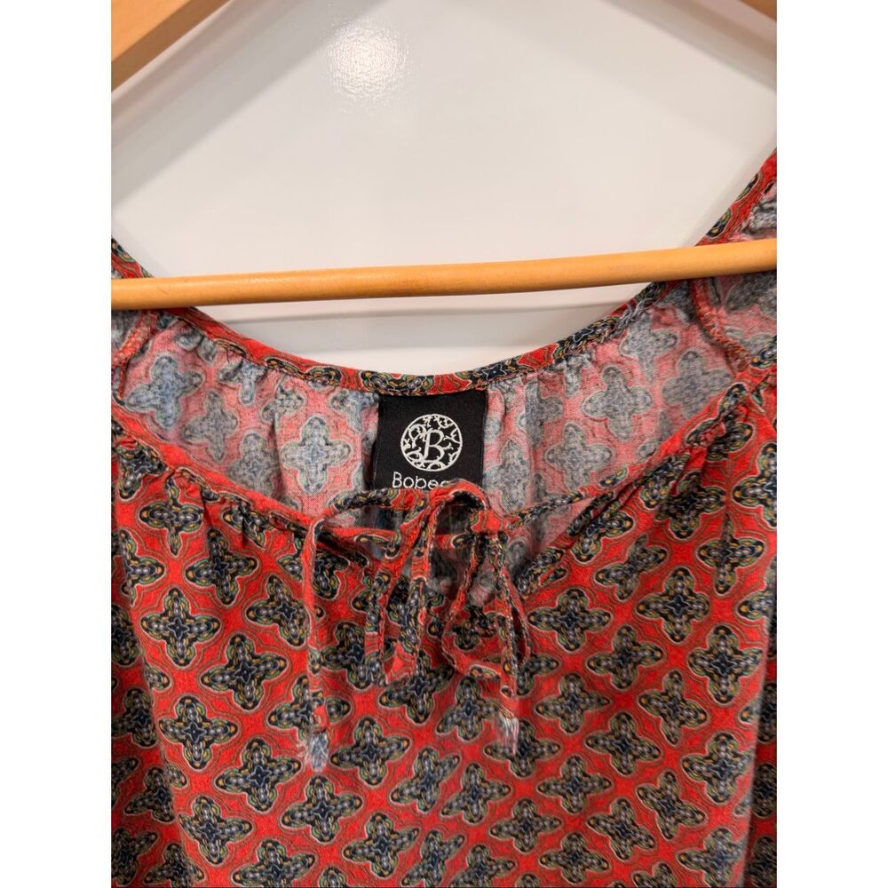Bobeau Rust‎ Medallion Print Peasant Top Small - Picture 3 of 6